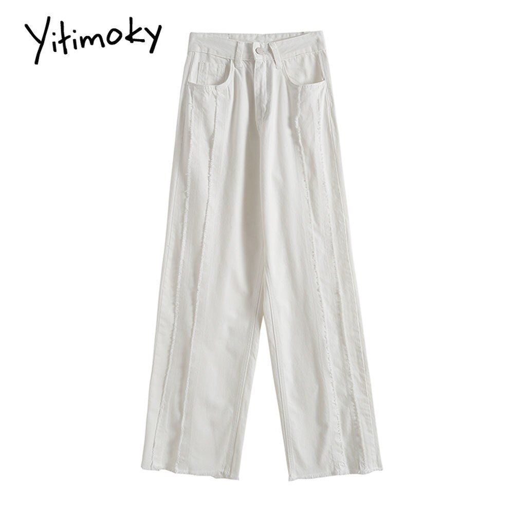 Yitimoky  Ʈ 罺    Streetwear Femme Tassel Spliced Pencil Jeans ĳ־  Ladies   ڸ